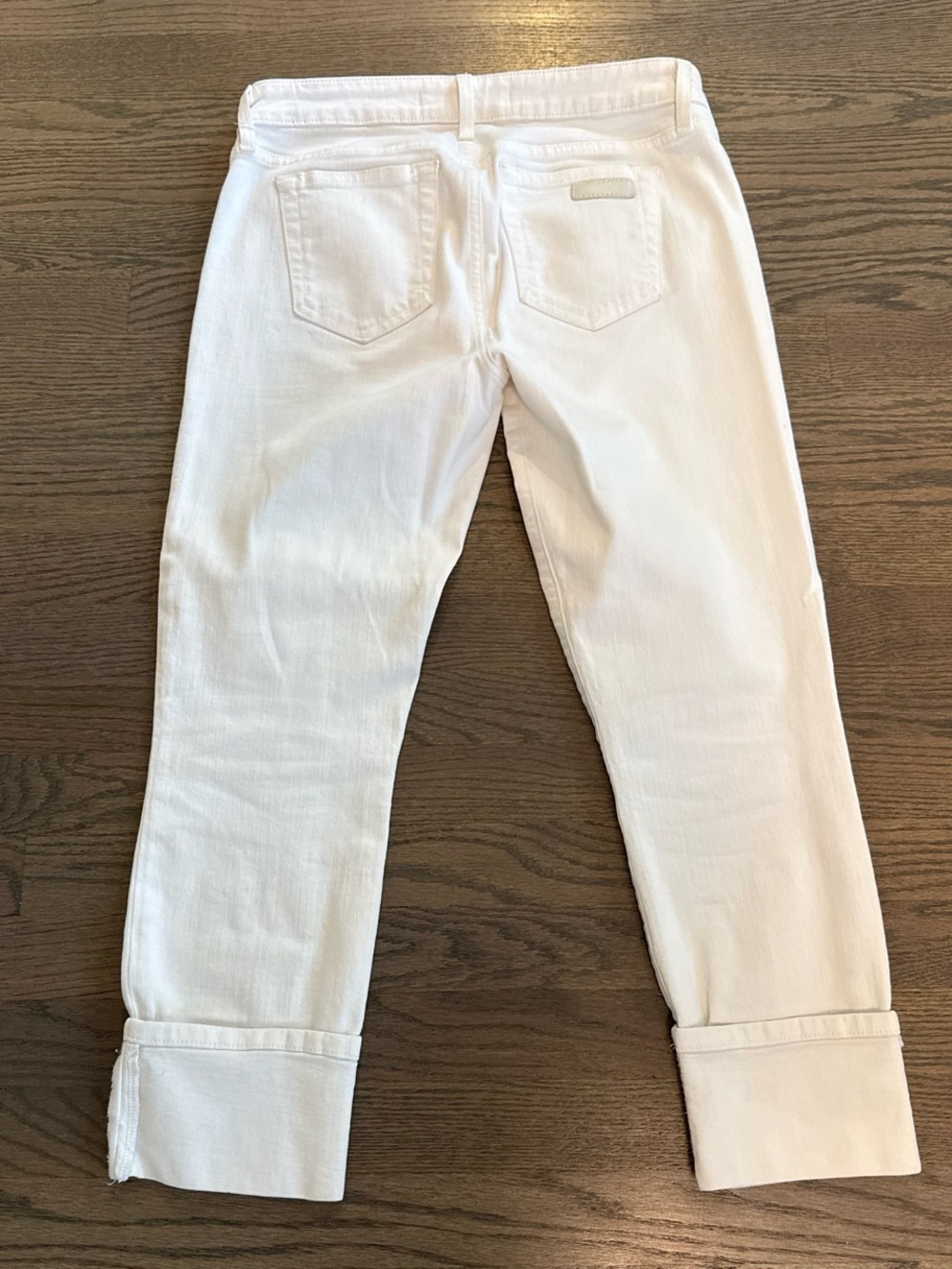 Joe's Women’s white Jeans with big cuff, low rise in excellent condition.